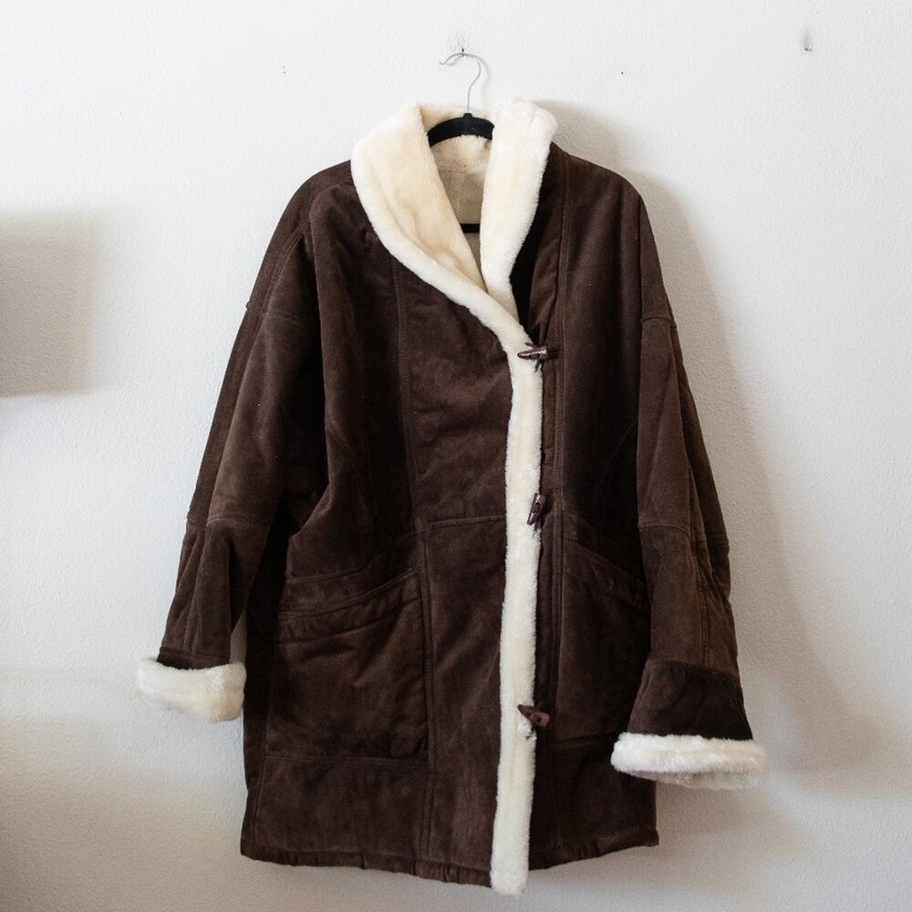 Wilsons Genuine Leather Brown Shearling Jacket Women’s SZ Large
